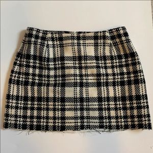 black plaid mini skirt